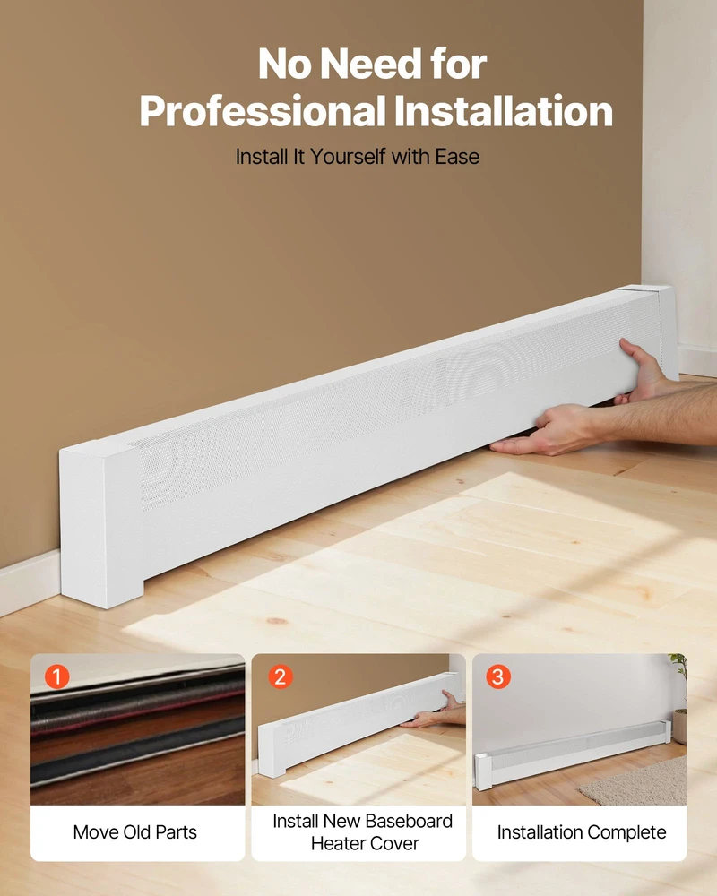 Šildymo plinto (baseboard) dangtelio profilis. ilgis 1831 mm. plienas. baltos spalvos