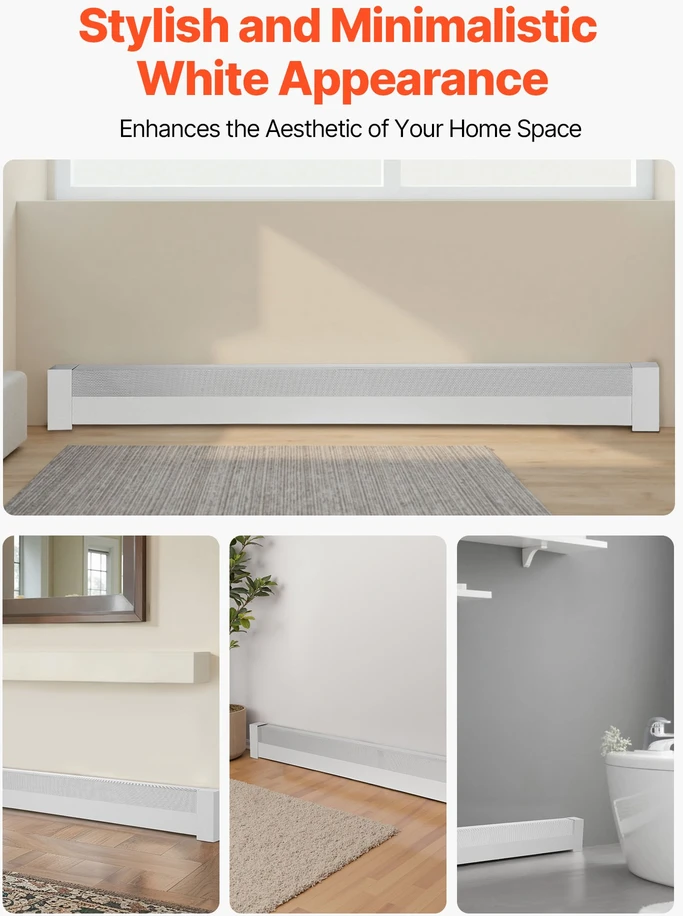 Šildymo plinto (baseboard) dangtelio profilis. ilgis 1831 mm. plienas. baltos spalvos