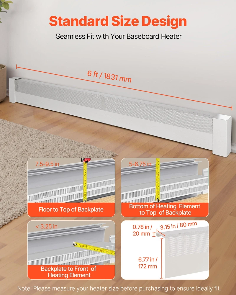 Šildymo plinto (baseboard) dangtelio profilis. ilgis 1831 mm. plienas. baltos spalvos
