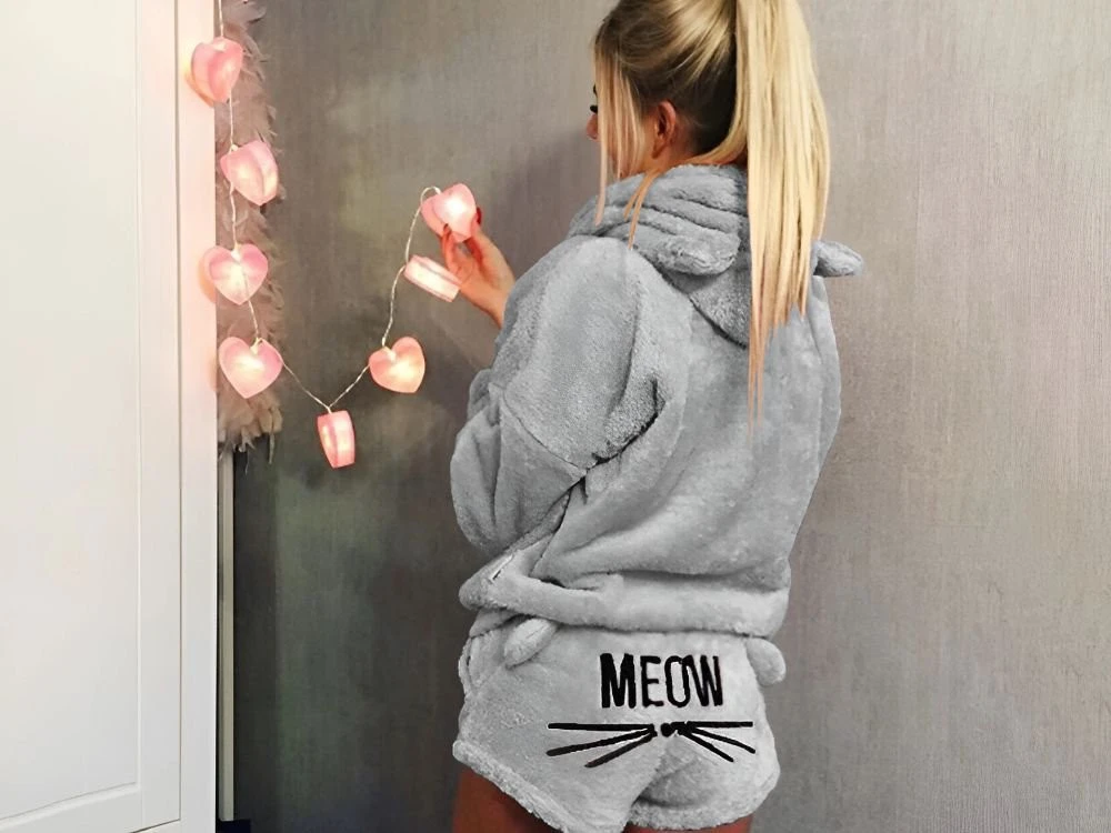 Šilta pižama su gobtuvu DreamHood Pilkas BERIMAX moteriška M dydis
