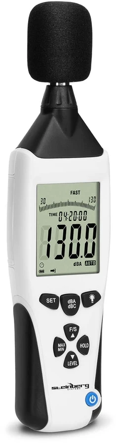 Skaitmeninis garso lygio matuoklis 30-130 dB, juoda/balta