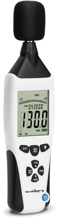 Skaitmeninis garso lygio matuoklis 30-130 dB juoda/balta