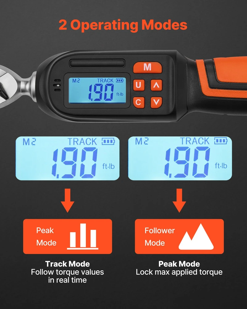 Skaitmeninių dinamometrinių raktų rinkinys 1/4". 42 vnt.. LCD ekranas. su galvutėmis