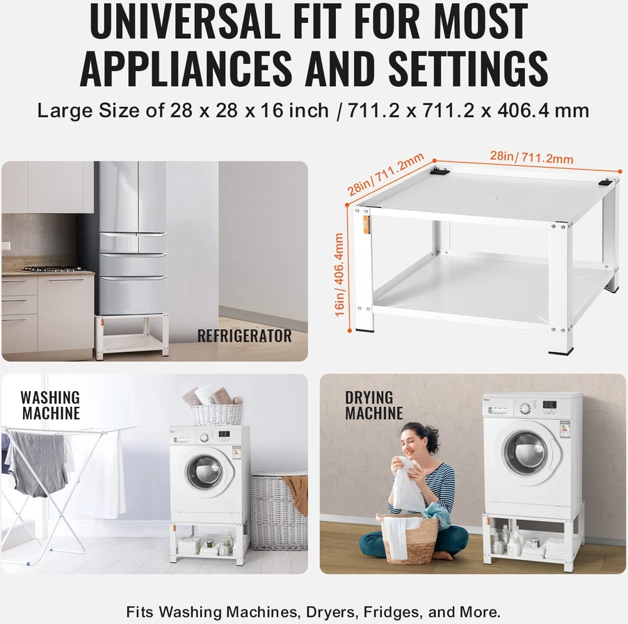 Skalbimo mašinos pakyla su lentyna. 71x71x41 cm. apkrova iki 299 kg. plieninė