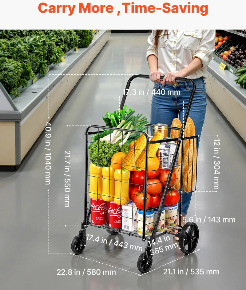 Skalbinių vežimėlis su ratukais ir krepšiu. apkrova iki 50 kg