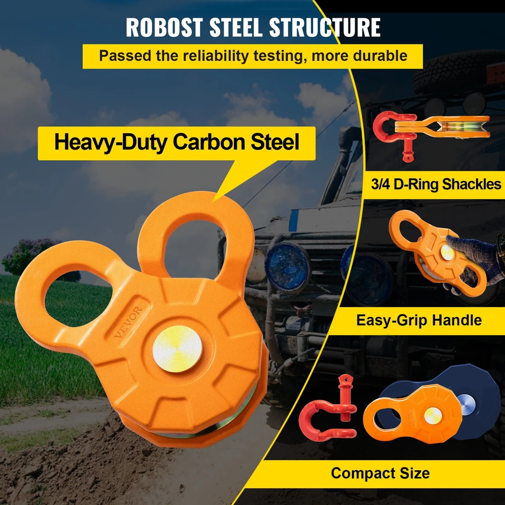 Skriemulio blokas (talis). keliamoji galia 11 t. anglinio plieno. oranžinis kablys