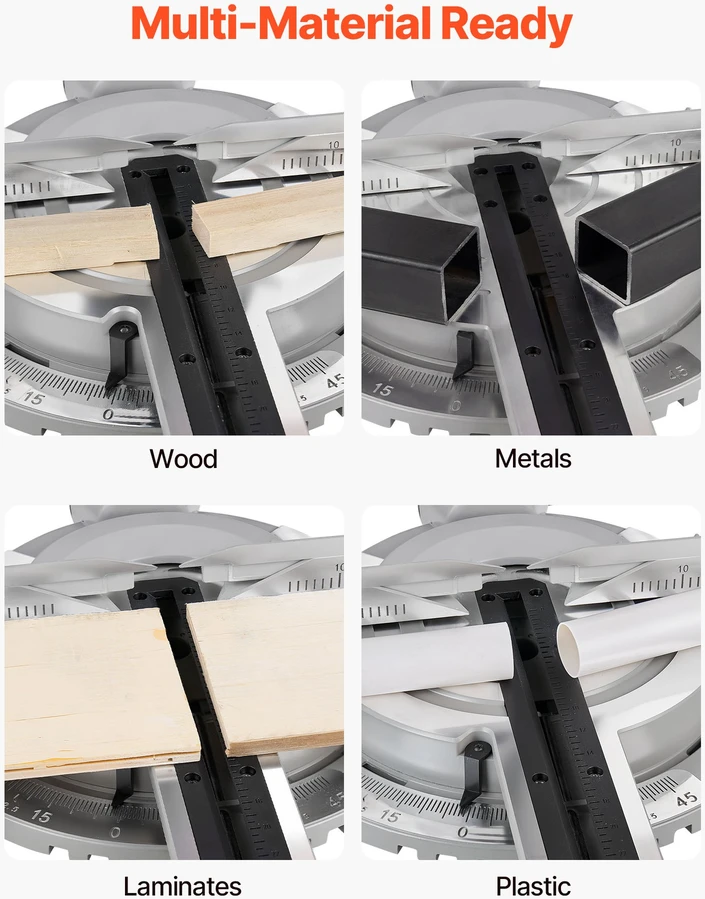 Slankiojantis skersinio/įstrižinio pjovimo pjūklas disko skersmuo 254 mm 1800W