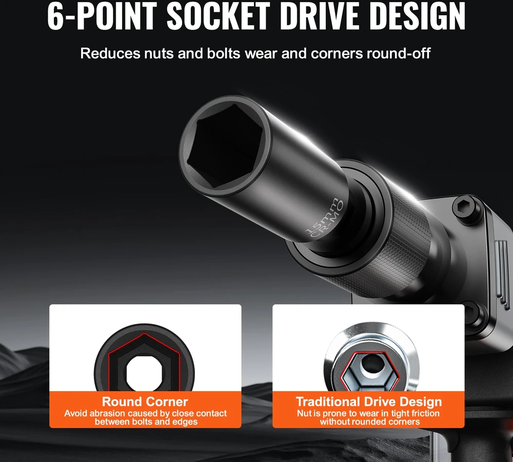 Smūginių galvučių komplektas 635 mm 14 vnt. metrinės 4-15 mm