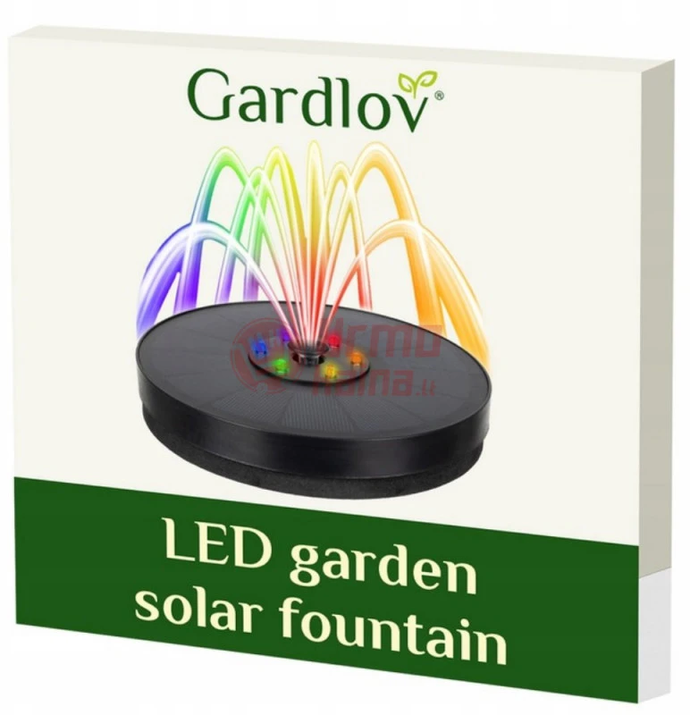 Sodo fontanas su saulės elementu ir LED SF01