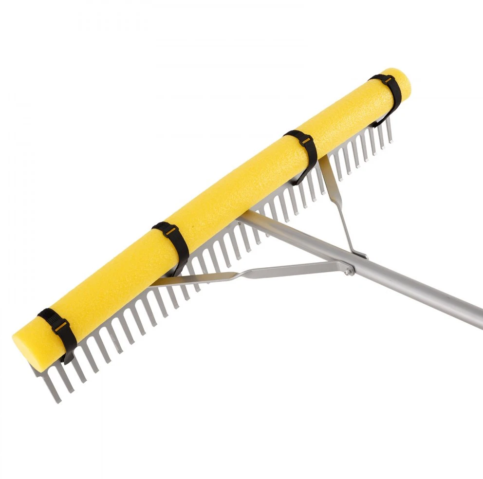 Sodo grėblys plati 914 mm galvutė aliuminio kotas 2590 mm dirvai purenti