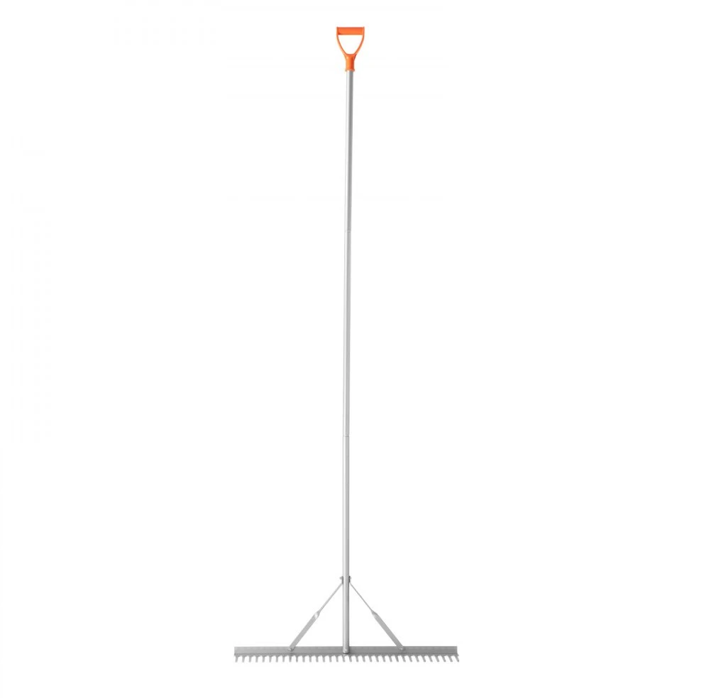 Sodo grėblys plati 914 mm galvutė aliuminio kotas 2590 mm dirvai purenti