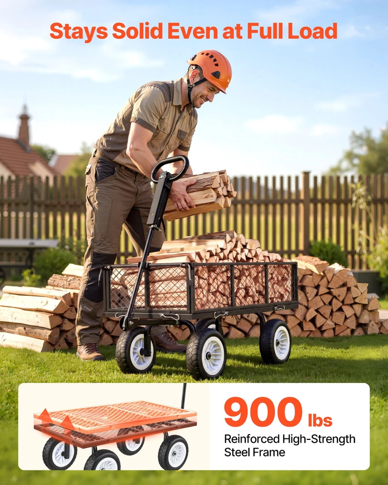 Sodo transportavimo vežimėlis apkrova iki 4082 kg malkoms ir žemei