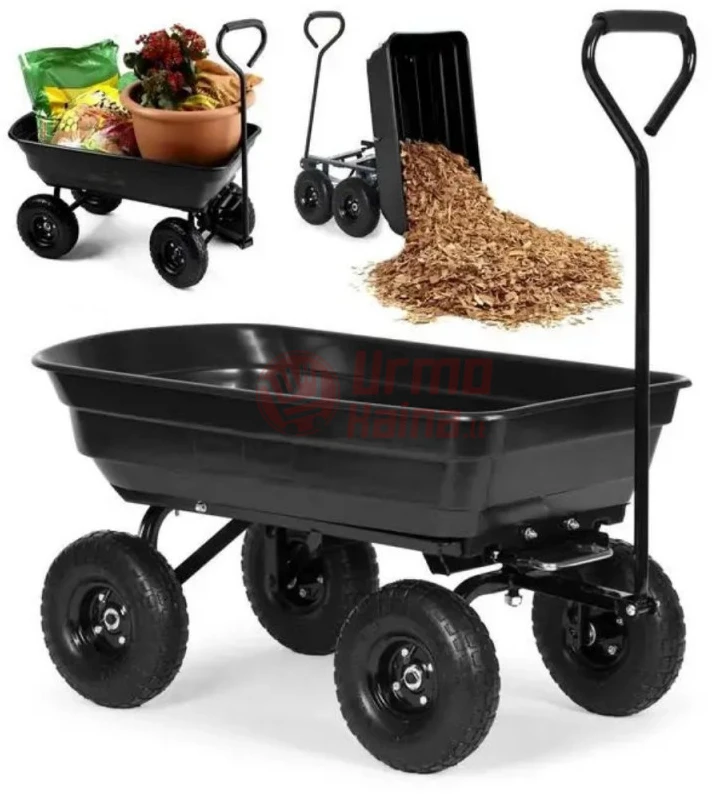 Sodo vežimėlis su išvertimo funkcija 75L 300KG KRAFT&DELE KD3127