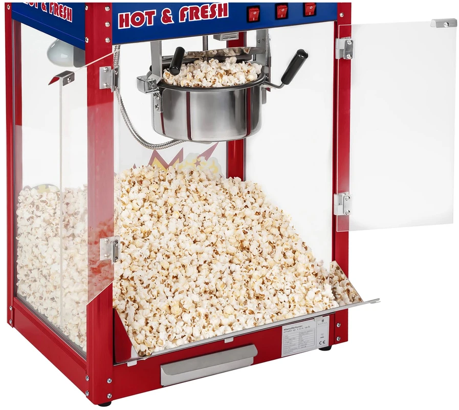 Spragėsių gaminimo aparatas Profesionali Popcornų Gaminimo Mašina 1600w su Vežimėliu