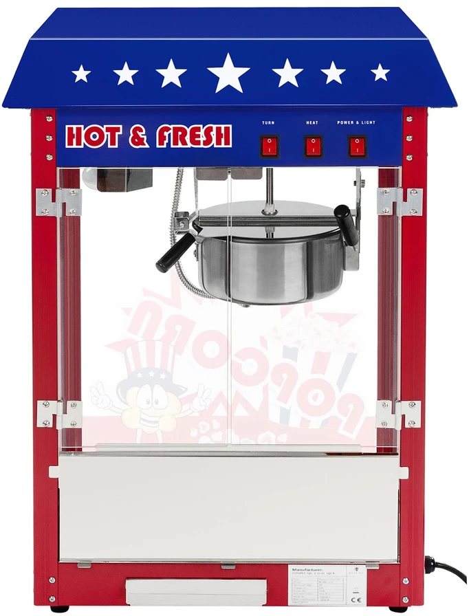 Spragėsių gaminimo aparatas Profesionali Popcornų Gaminimo Mašina 1600w su Vežimėliu