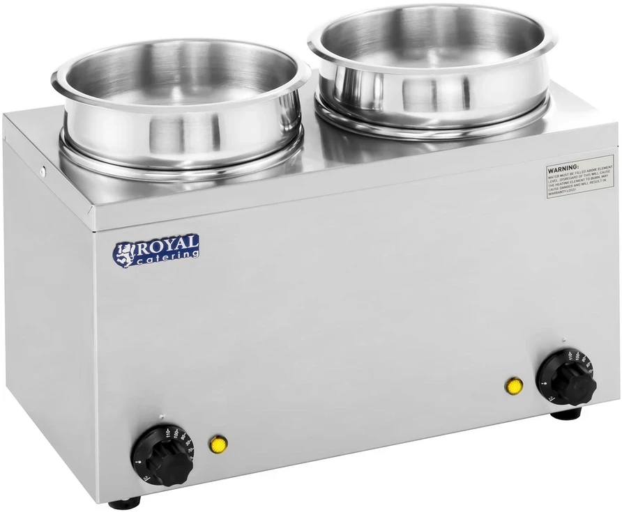 Sriubų šildytuvas 300W 230V 2 x 3.8L, sidabro spalva