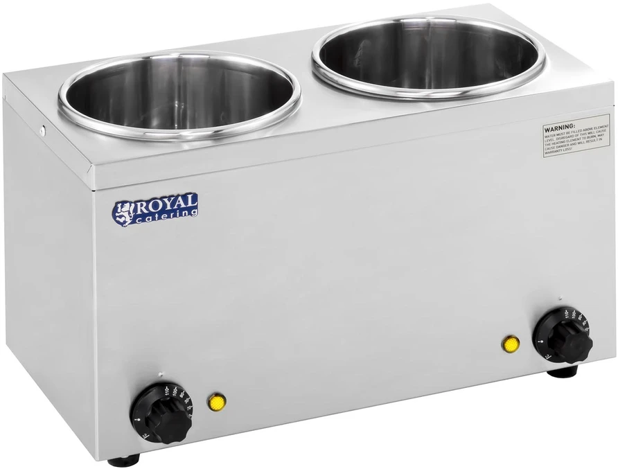 Sriubų šildytuvas 300W 230V 2 x 3.8L. sidabro spalva