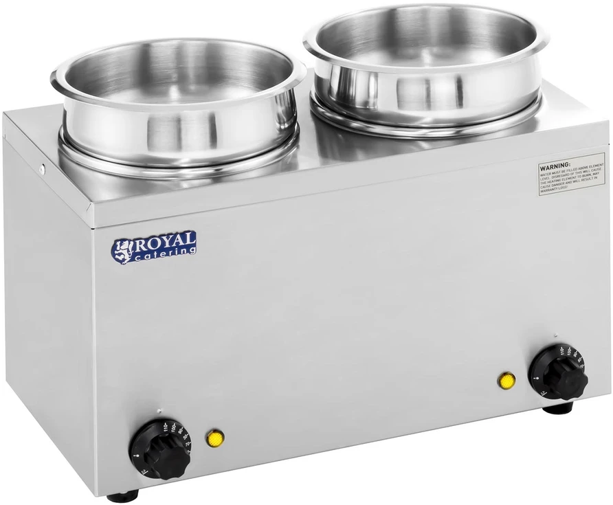 Sriubų šildytuvas 300W 230V 2 x 3.8L. sidabro spalva