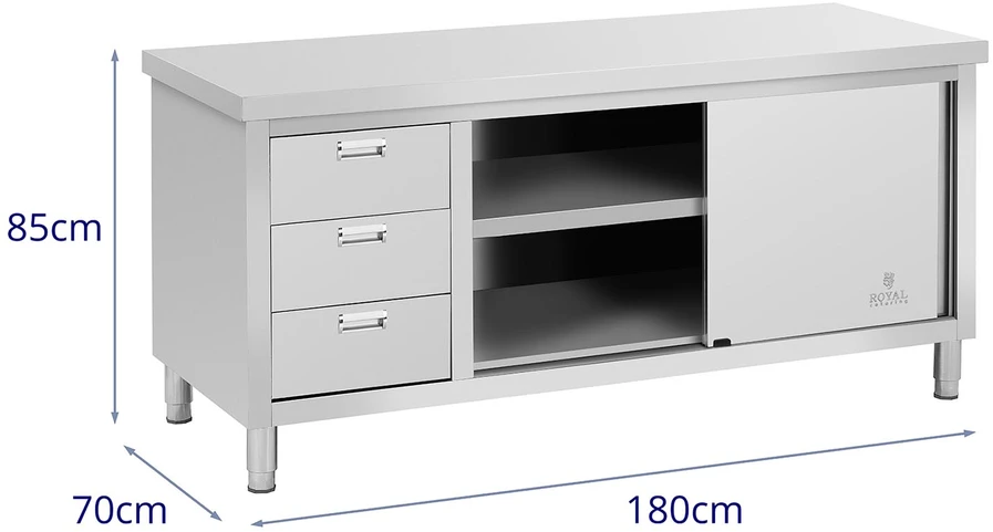 Stalas su spinta ir 3 stalčiais 180 x 70 x 85 cm