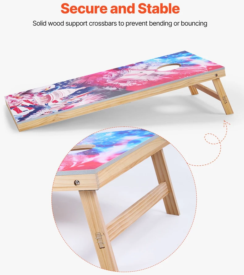 Stalo žaidimas Cornhole su 8 maišeliais. sulankstomas. 1255 x 600 x 302 mm