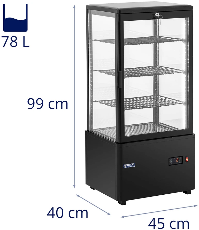 Stiklinė šaldymo vitrina 4 lygiai 78 L