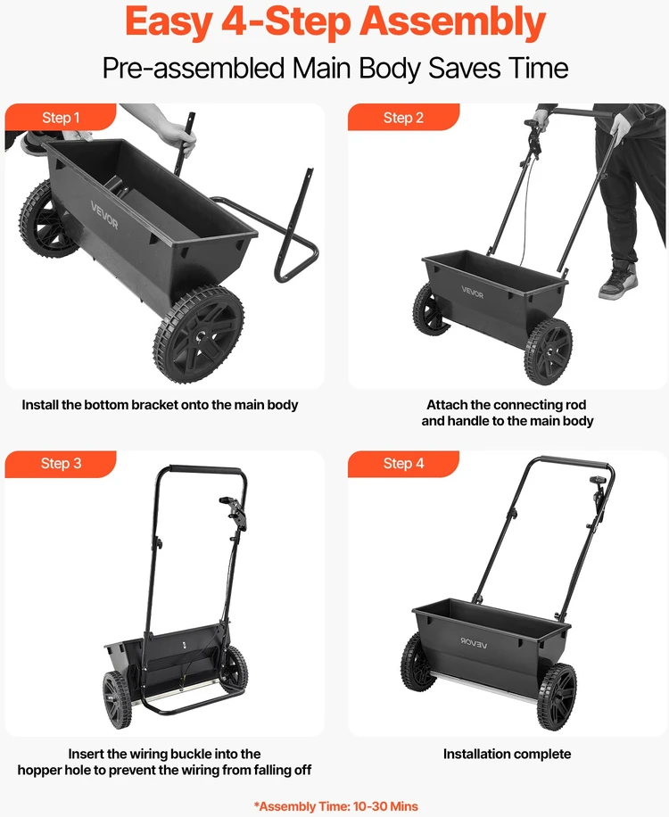 Stumiamas trąšų ir sėklų barstytuvas. talpa 22.6kg. barstymo plotis 457 mm