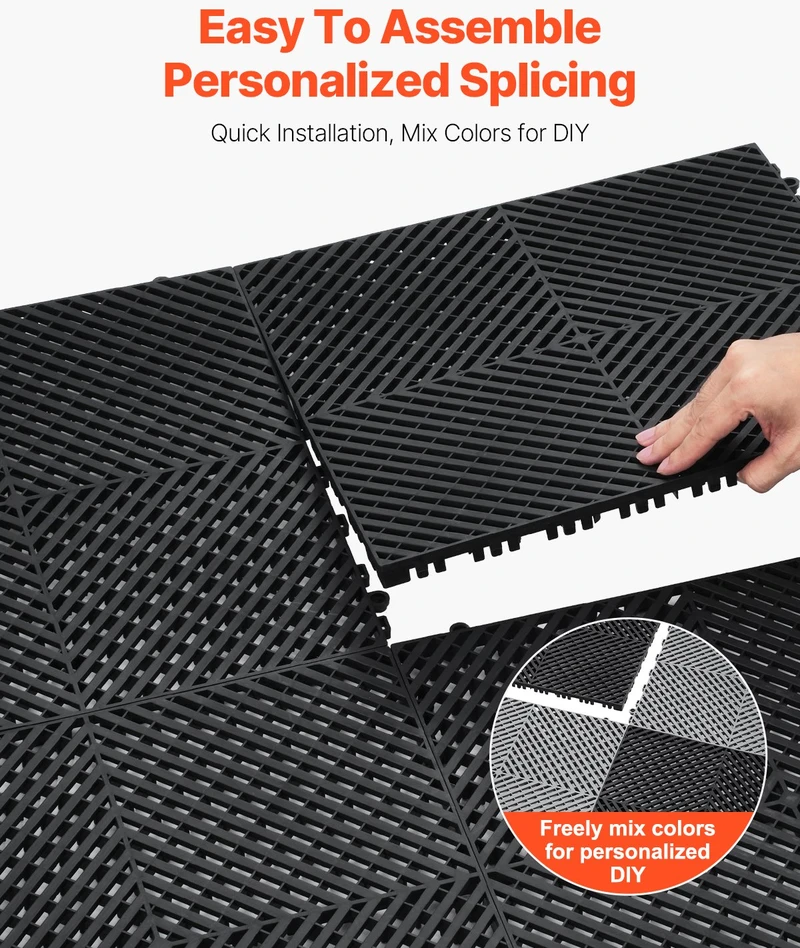 Sujungiami drenažo kilimėliai 415x415 mm. 24 vnt.. juodi