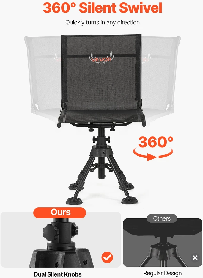 Sulankstoma medžioklės ir žvejybos kėdė su porankiais. sukama 360°. reguliuojamas aukštis. apkrova 158 kg
