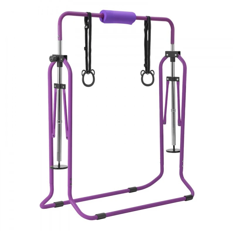 Sulankstomas gimnastikos skersinis vaikams iki 63.5kg reguliuojamas aukštis violetinis