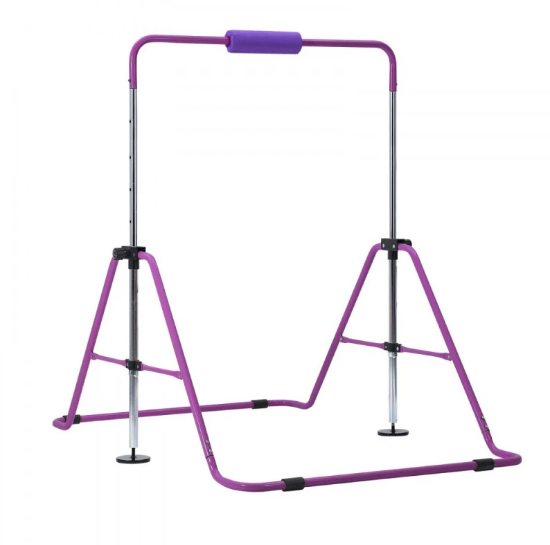 Sulankstomas gimnastikos skersinis vaikams iki 63.5kg reguliuojamas aukštis violetinis