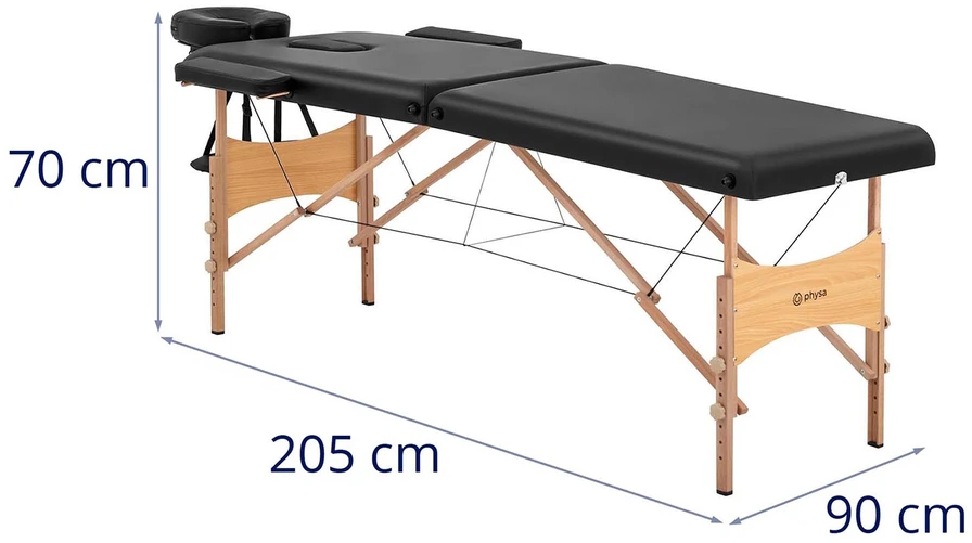 Sulankstomas masažo stalas Vannes juodas