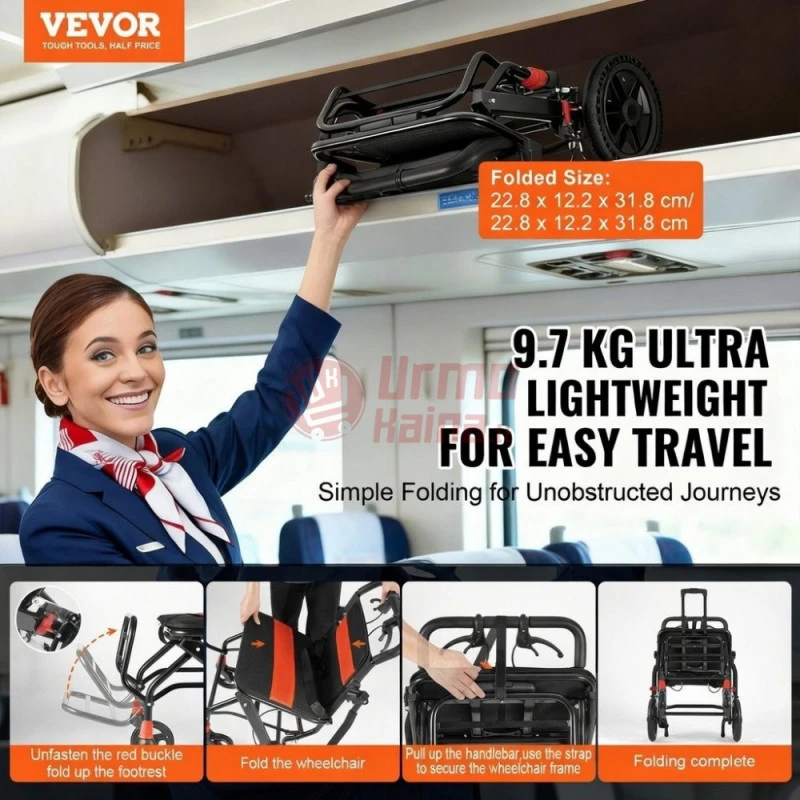 Sulankstomas neįgaliųjų vežimėlis VE02 100kg