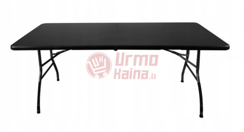 Sulankstomas sodo stalas 180 cm + 2 suolai juodas GA01