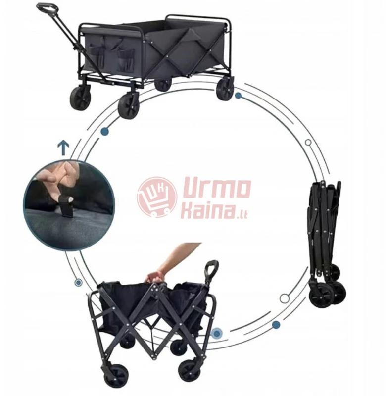 Sulankstomas transportavimo vežimėlis 90L KRAFT&DELE KD3087