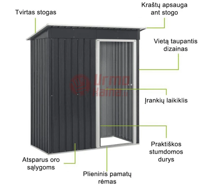Surenkamas sandėliukas S 181x151x86 cm