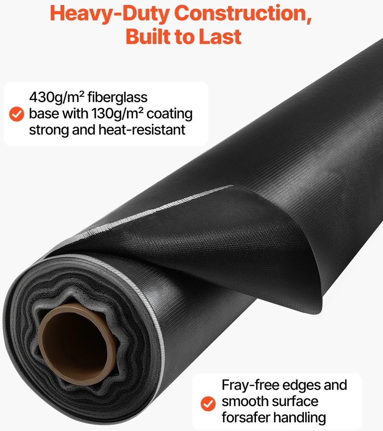 Suvirinimo apsauginė danga (antgaisrinė) stiklo pluošto su silikono danga 1524x457mm