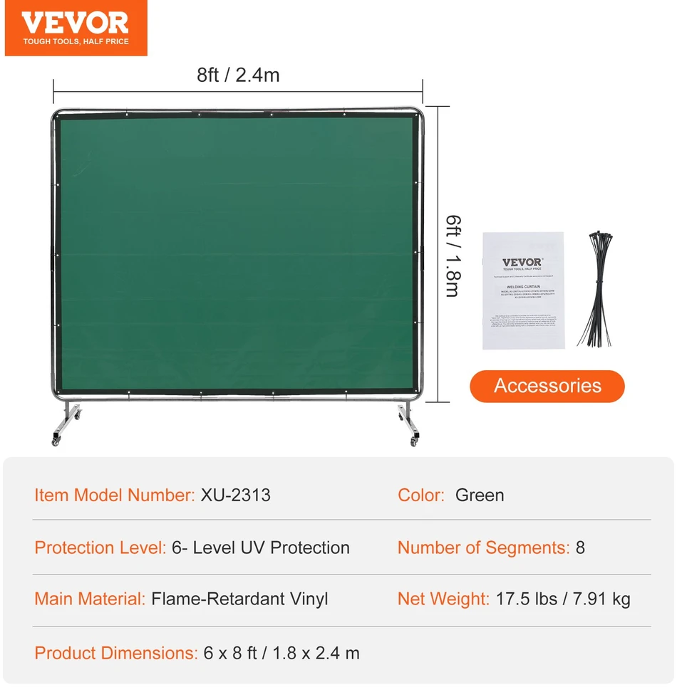Suvirinimo apsauginė uždanga 18x24m ugniai atsparaus vinilo