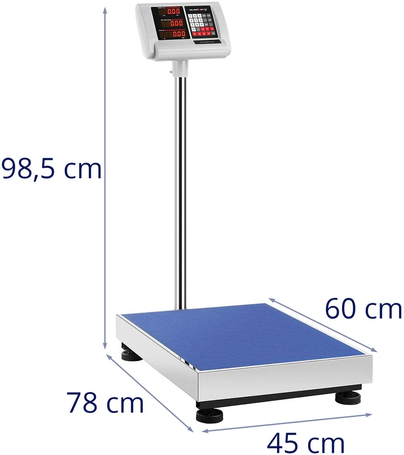 Svarstyklės Platforminė svarstyklė 300 kg / 50 g 45x60 cm Led ekranas