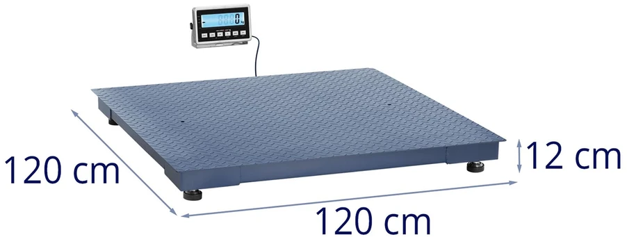 Svarstyklės Platforminės svarstyklės su LCD ekranu 120 x 120 cm 3000 kg