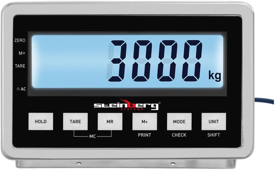 Svarstyklės Platforminės svarstyklės su LCD ekranu 120 x 120 cm 3000 kg