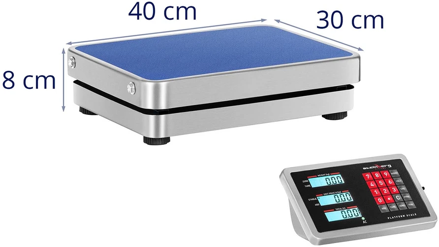 Svarstyklės Platforminės svarstyklės WiFi 100 kg / 001 g sidabro/mėlyna