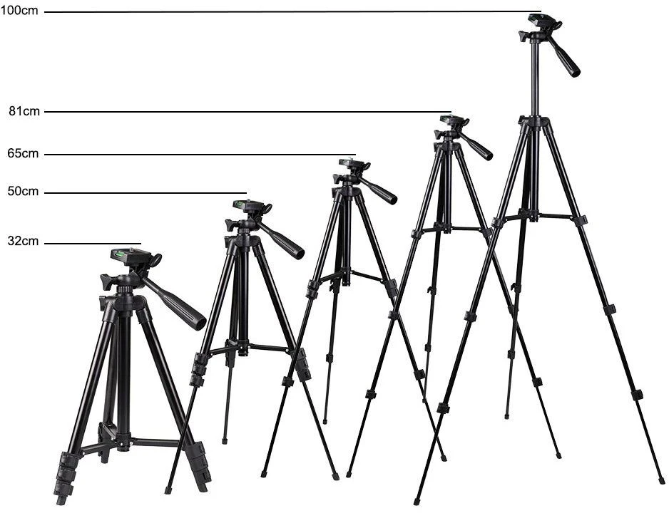 Teleskopinis trikojis stovas telefonui BERIMAX F9A-8LTYT 32/100 cm