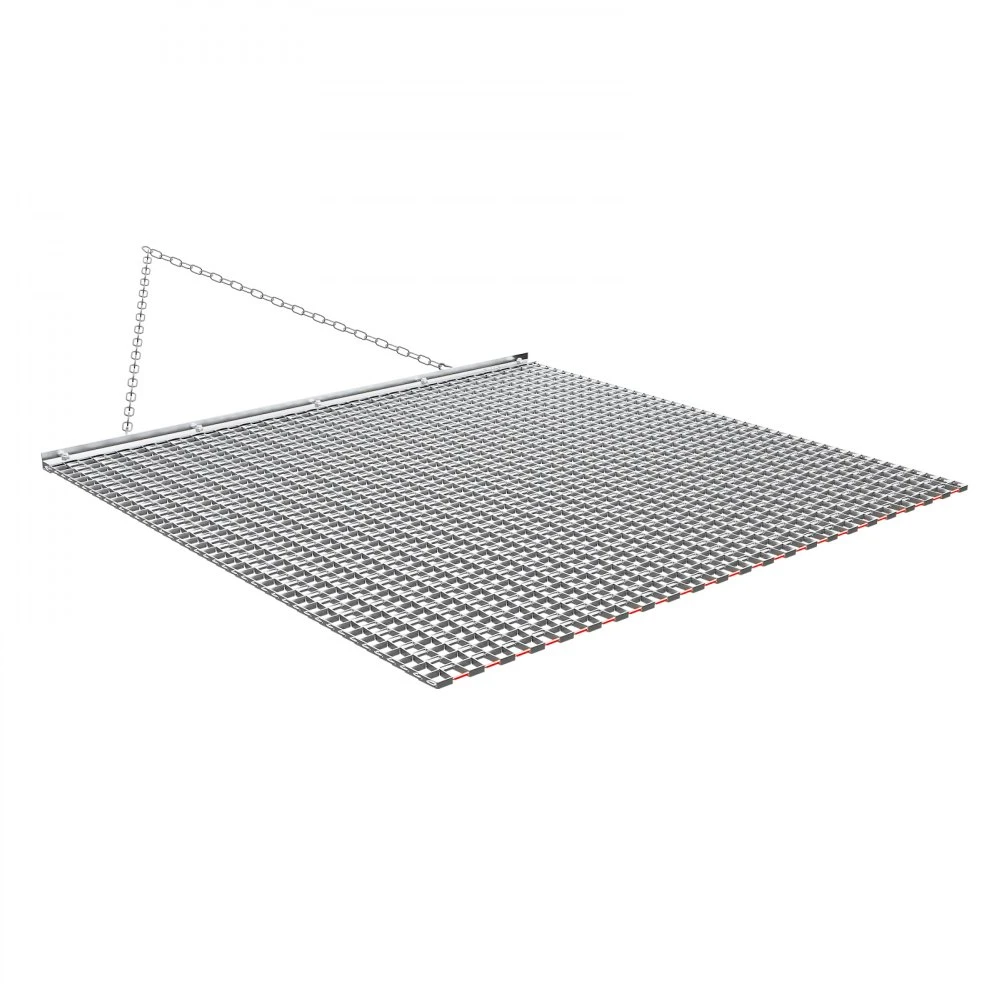 Tempiamas grandininis grėblys-tinklas cinkuoto plieno 122x122 cm laukams ir vejai