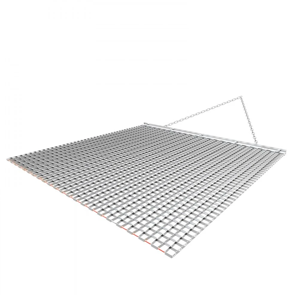 Tempiamas grandininis grėblys-tinklas cinkuoto plieno 122x122 cm laukams ir vejai