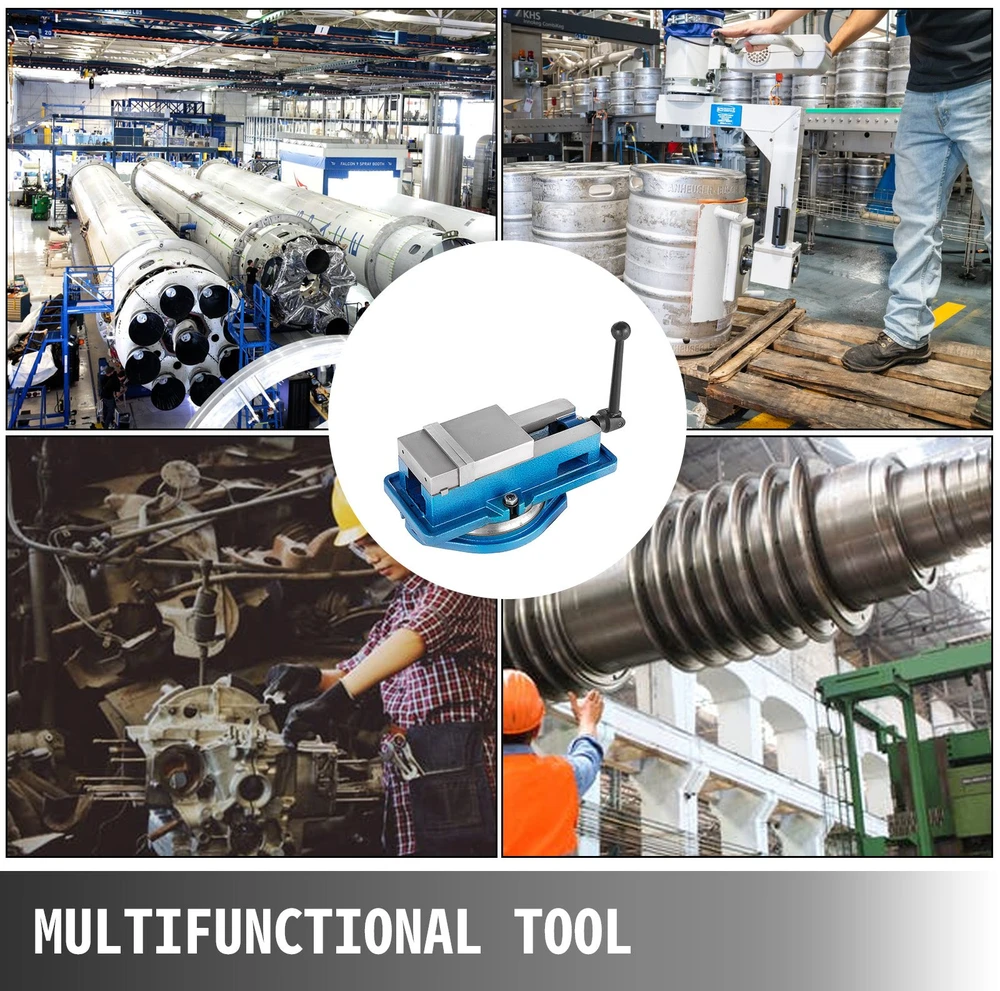 Tikslus frezavimo spaustuvas 360° besisukantis pagrindas
