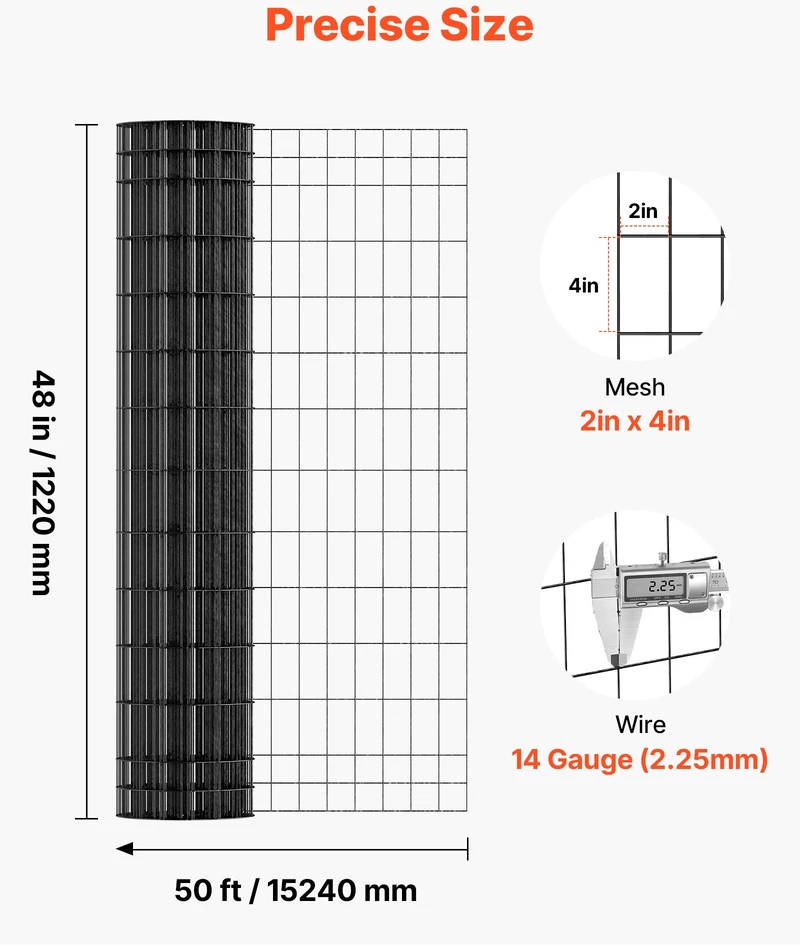 Tvoros tinklo ritinys 1.22x1.52 m. cinkuoto plieno vielos 2.25 mm. gyvuliams