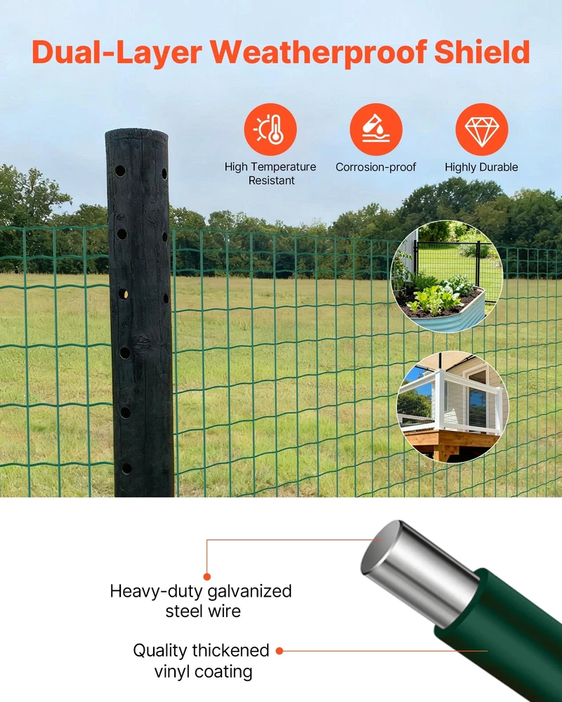 Tvoros tinklo ritinys 1x25 m. cinkuoto plieno vielos 2.1 mm. gyvuliams. žalias