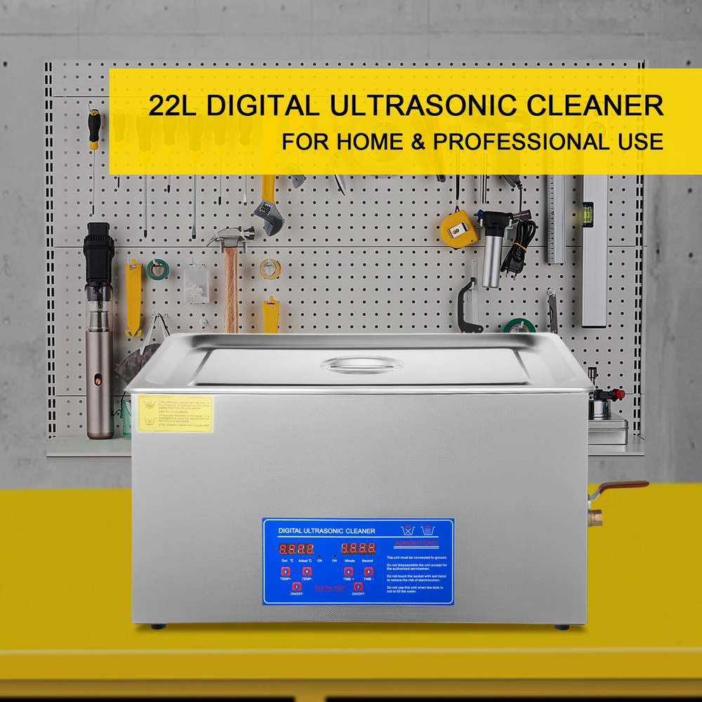 Ultragarsinis valiklis 22 L talpos su skaitmeniniu ekranu su šildytuvu
