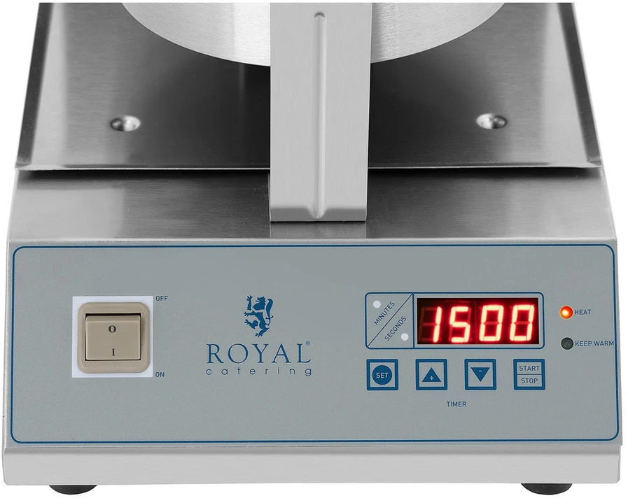 Vaflinė Vaflių keptuvė Vaflių keptuvė su besisukančia plokšte 1300W 18cm sidabro spalva