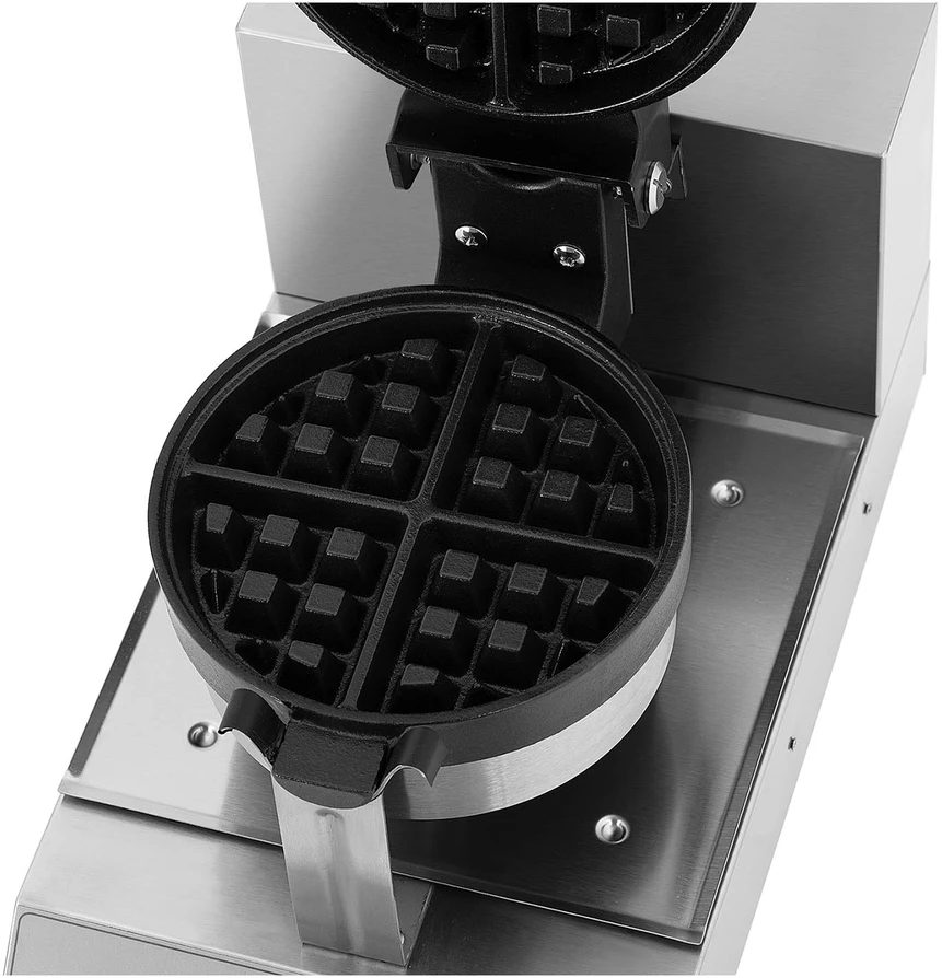 Vaflinė Vaflių keptuvė Vaflių keptuvė su besisukančia plokšte 1300W 18cm sidabro spalva